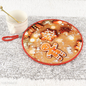 High quality Christmas ceramic coaster with cork