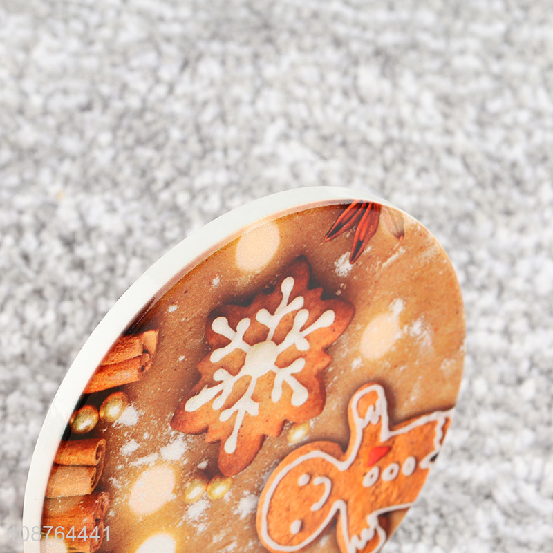 New product Christmas ceramic coaster with cork