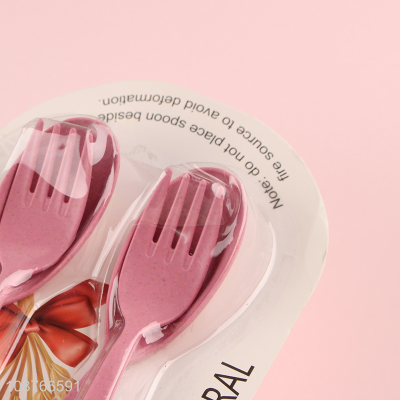 Online wholesale 4 pieces plastic spoon and fork set