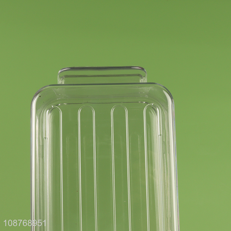 Hot selling plastic refrigerator organizer bins with drain tray