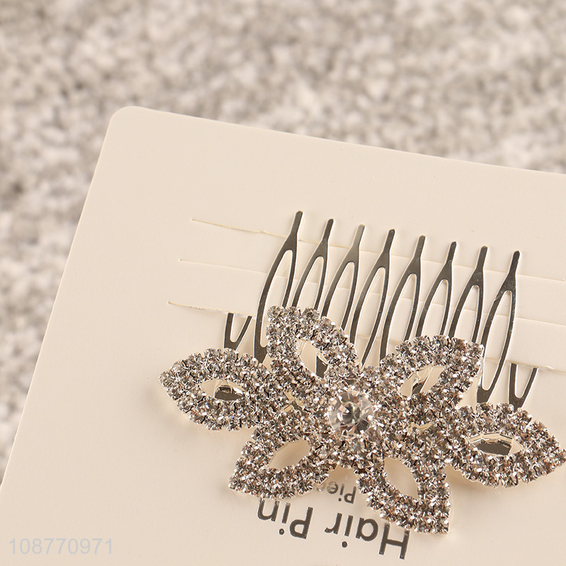 Wholesale crystal side hair comb slide hair clips