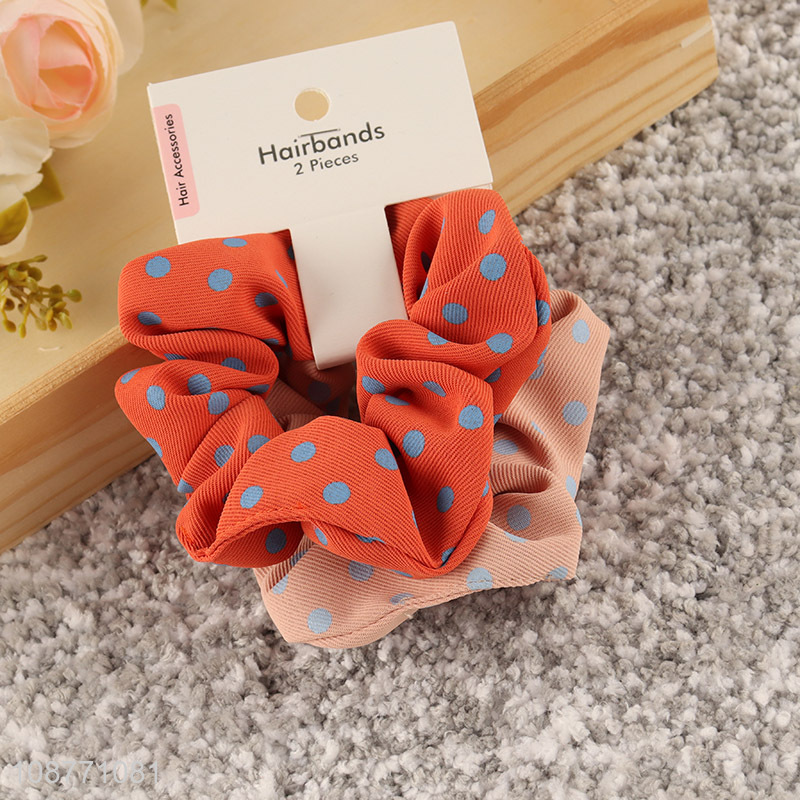 Wholesale polka dot elastic hair scrunchies hair bands