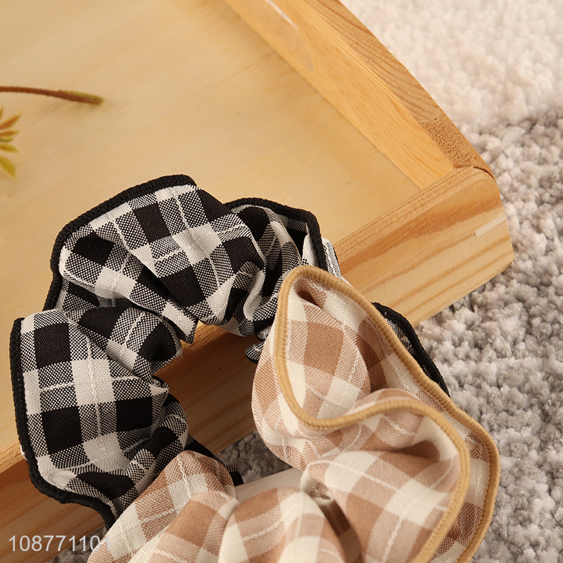 Hot product plaid elastic hair scrunchies hair bands