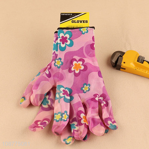 Good quality floral print garden gloves work gloves