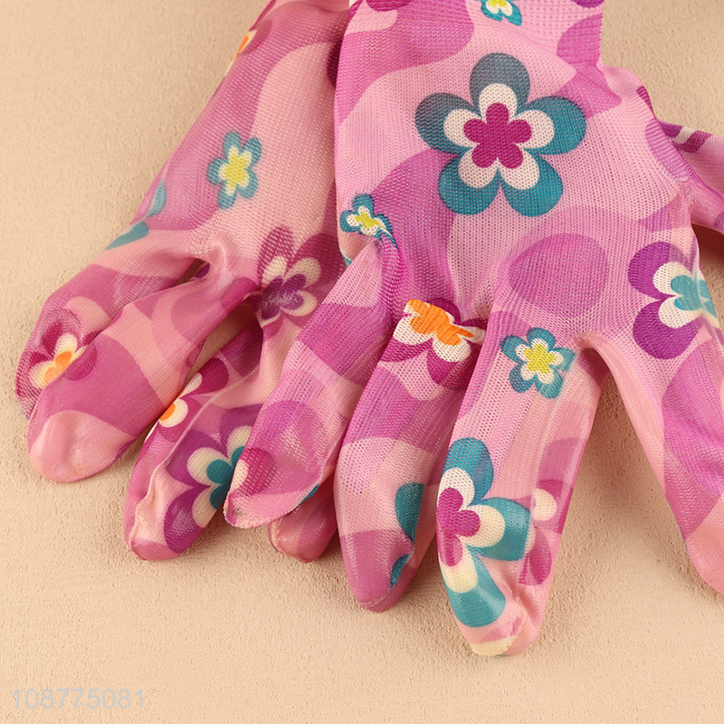 Good quality floral print garden gloves work gloves