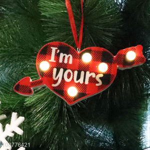 Yiwu market heart shape christmas hanging ornaments