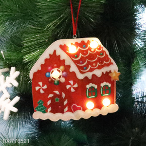 Top quality house shaped christmas hanging ornaments