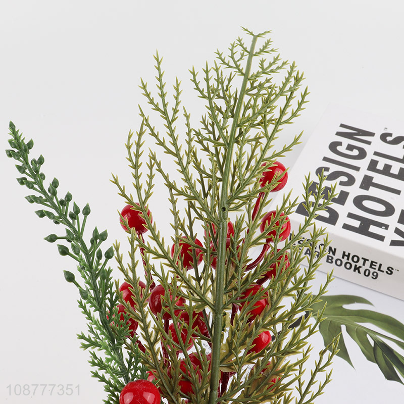 Cheap red berries christmas pine needles for sale