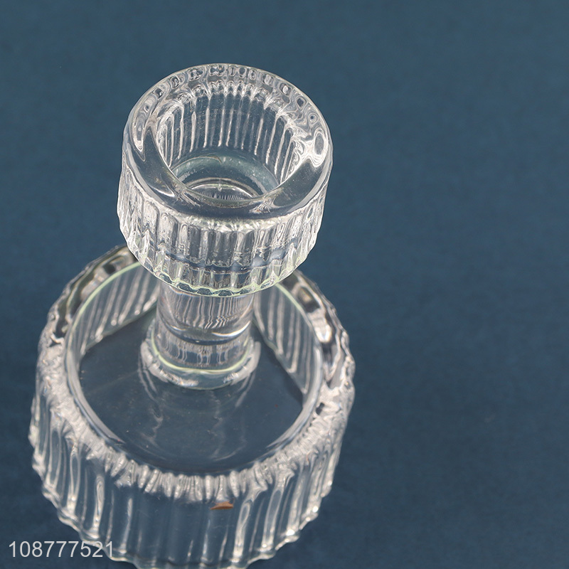 High quality double sided glass taper candle holder