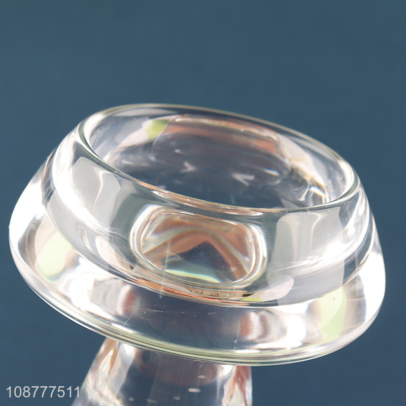 Factory supply double sided glass taper candle holder