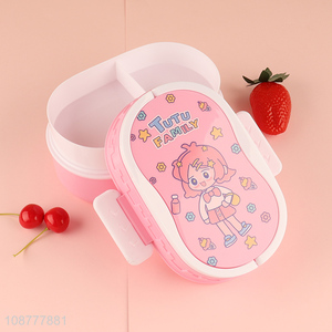 Wholesale cute plastic lunch box with spoon & fork