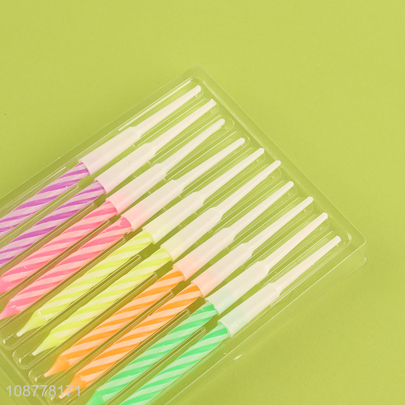 Good quality 10pcs striped birthday candles