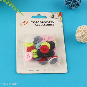 High quality round mixed color 4-hole resin buttons