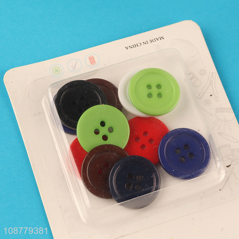 Good quality round mixed color 4-hole resin buttons