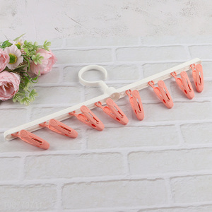 Good sale plastic clothes hanger with clothes pegs