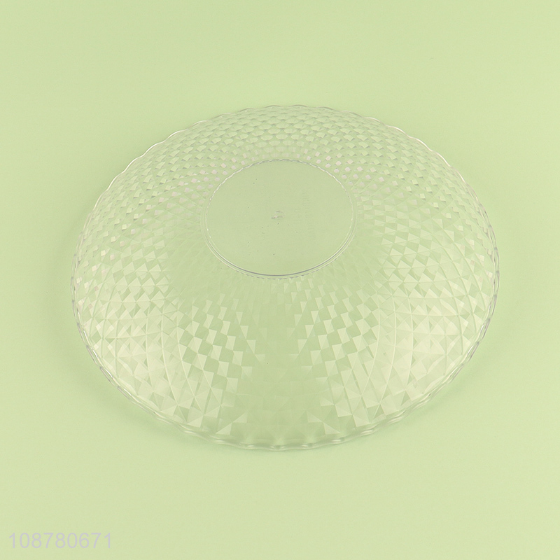 Wholesale round clear plastic fruit plate serving plate