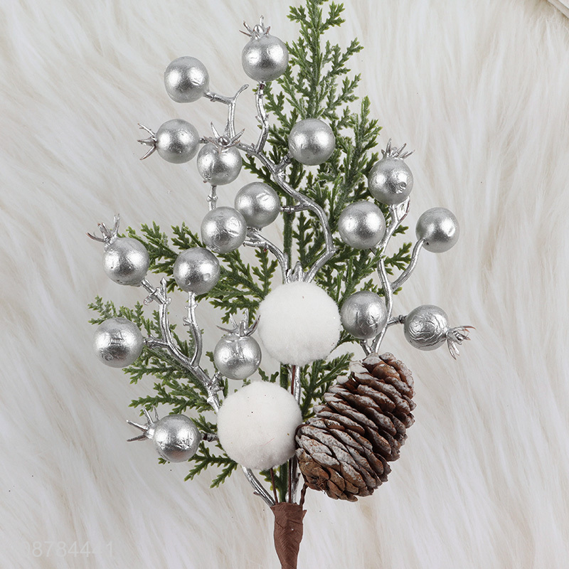 New arrival artificial Christmas pine picks with pinecones