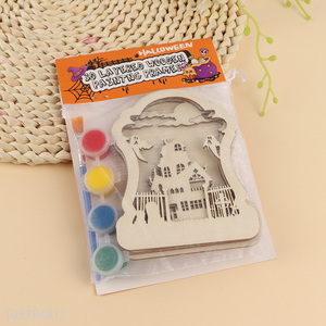 Factory Supply 3D Layered <em>Halloween</em> Wooden Painting Kit For Kids