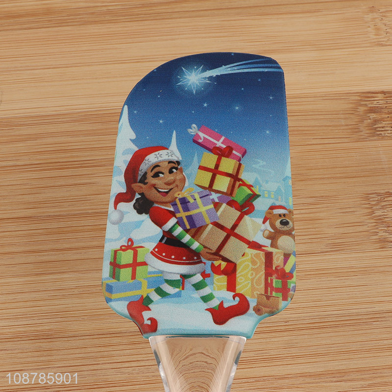 New product plastic handle Christmas silicone spatula