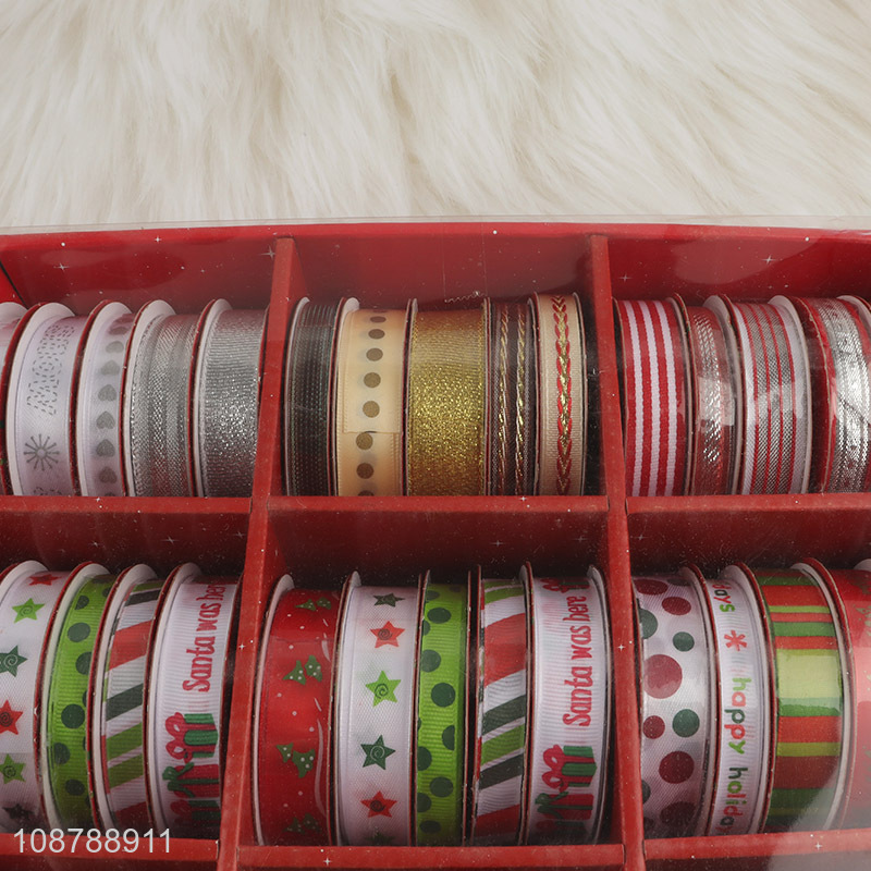 Factory supply 45pcs Christmas ribbons for gift wrapping