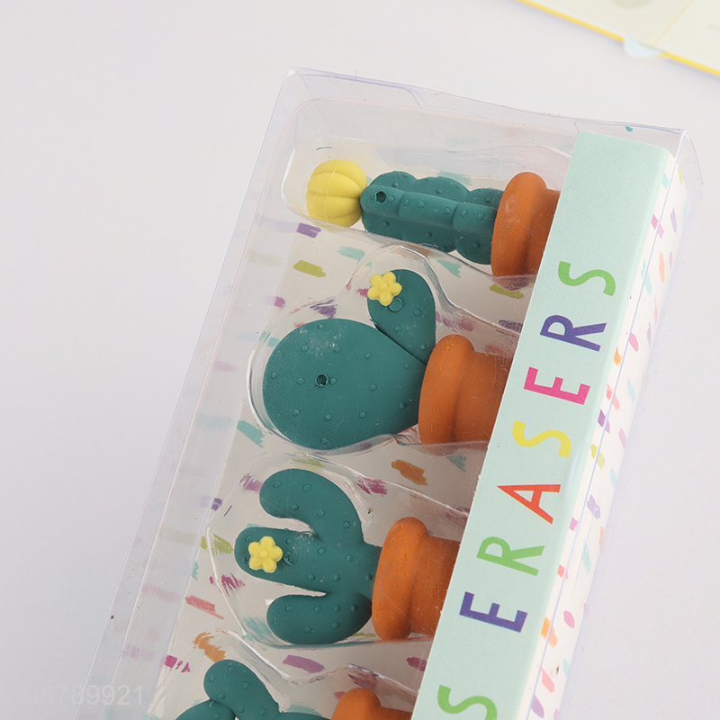 New arrival 5pcs cactus shaped eraser set