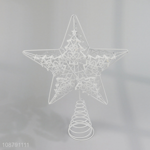 Good quality Christmas star tree topper glitter treetop star