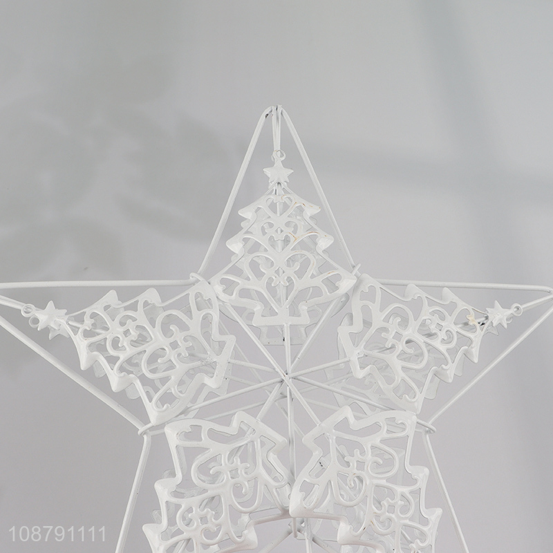 Good quality Christmas star tree topper glitter treetop star