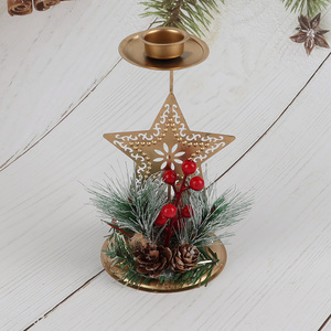 New arrival pine cones Christmas candle holder for table centerpiece