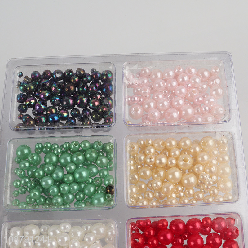 Wholesale colored plastic pearl beads with hole for craft making