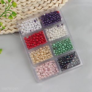 Wholesale colored plastic pearl beads with hole for craft making