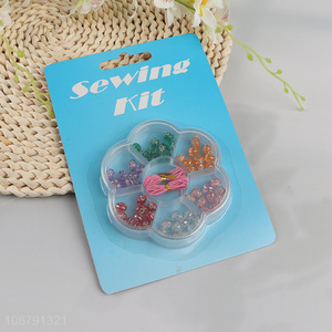 New product round plastic loose beads with elastic string