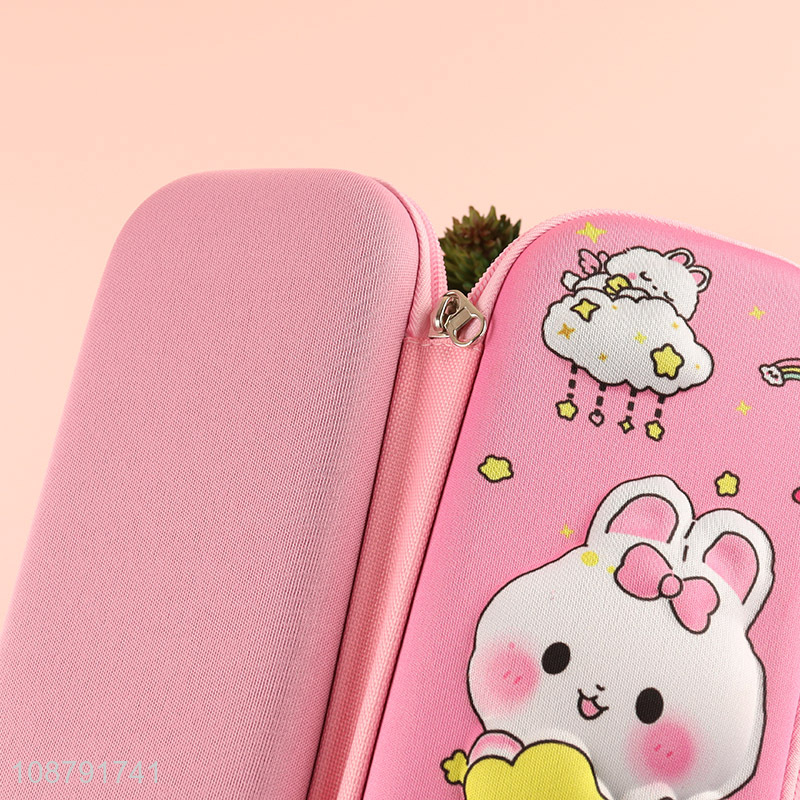 Top sale pink cartoon pencil bag with zipper