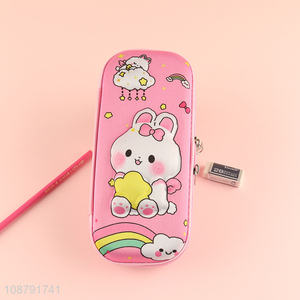 Top sale pink cartoon pencil bag with zipper