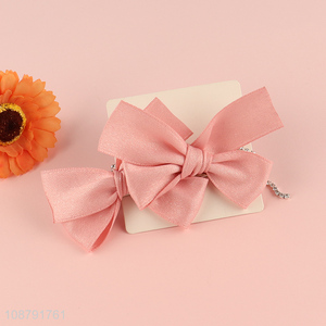 Online wholesale pink bowknot girls <em>hairpin</em> hair accessories