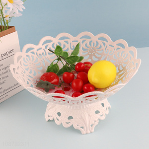 Top sale white plastic hollow fruits <em>basket</em>