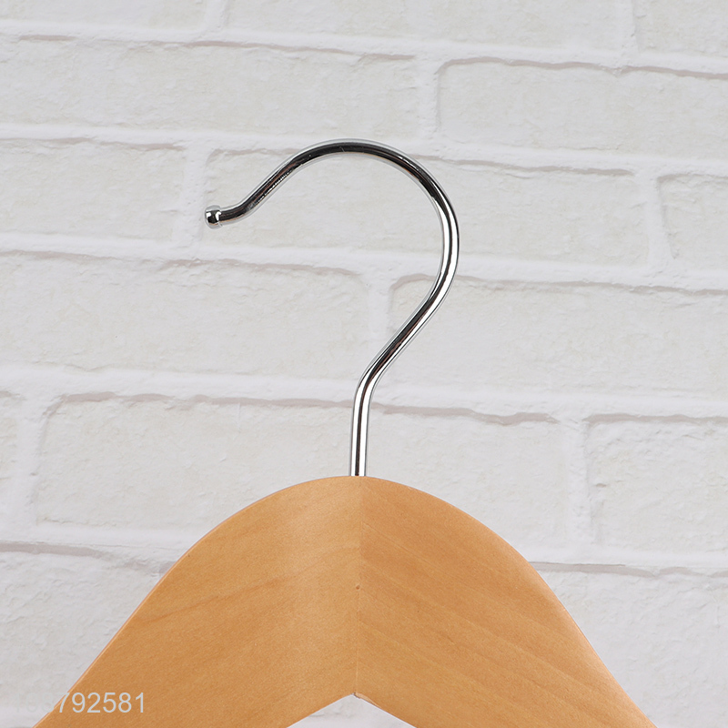 Wholesale heavy duty wide wooden clothes hanger coat hanger