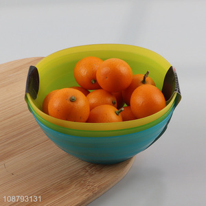 New product 3pcs plastic bowls colorful reusable bowls