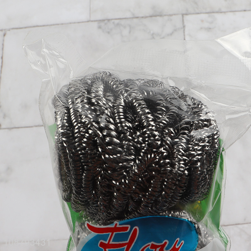 Wholesale 3pcs stainless steel wool scrubbers scouring balls