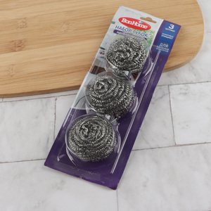 High quality 2pcs stainless steel wool scrubbers kitchen scourers