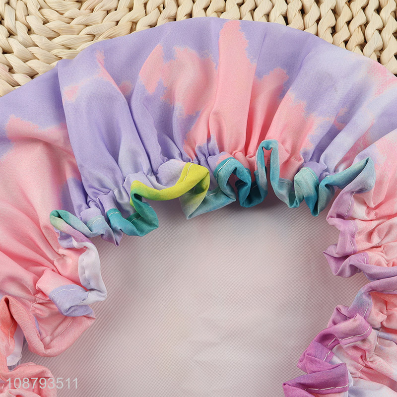 Online wholesale stylish reusable elastic shower cap for women