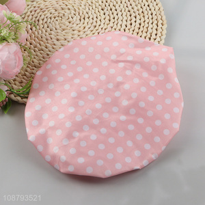 Hot selling reusable shower hair cap polka dot shower cap