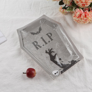 New product 6pcs tombstone paper plates for <em>Halloween</em> party
