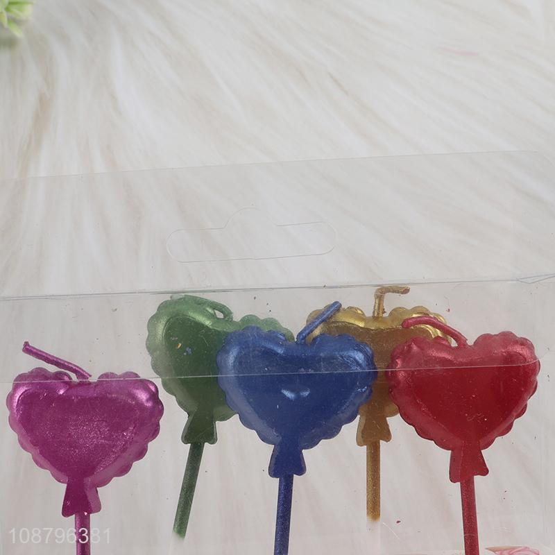 New arrival 5pcs heart shaped birthday cake candles