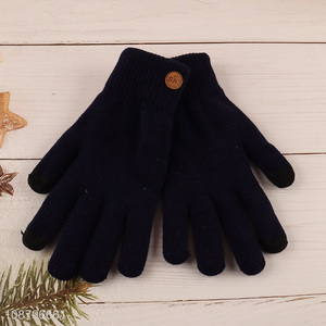 New product women men winter knit gloves for cycling