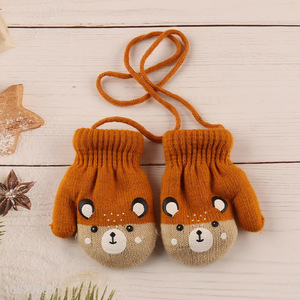 Hot selling cute <em>winter</em> <em>gloves</em> hanging neck <em>gloves</em> for kids