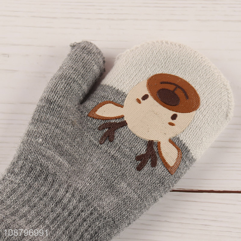 High quality cartoon kids winter mitten hanging neck gloves