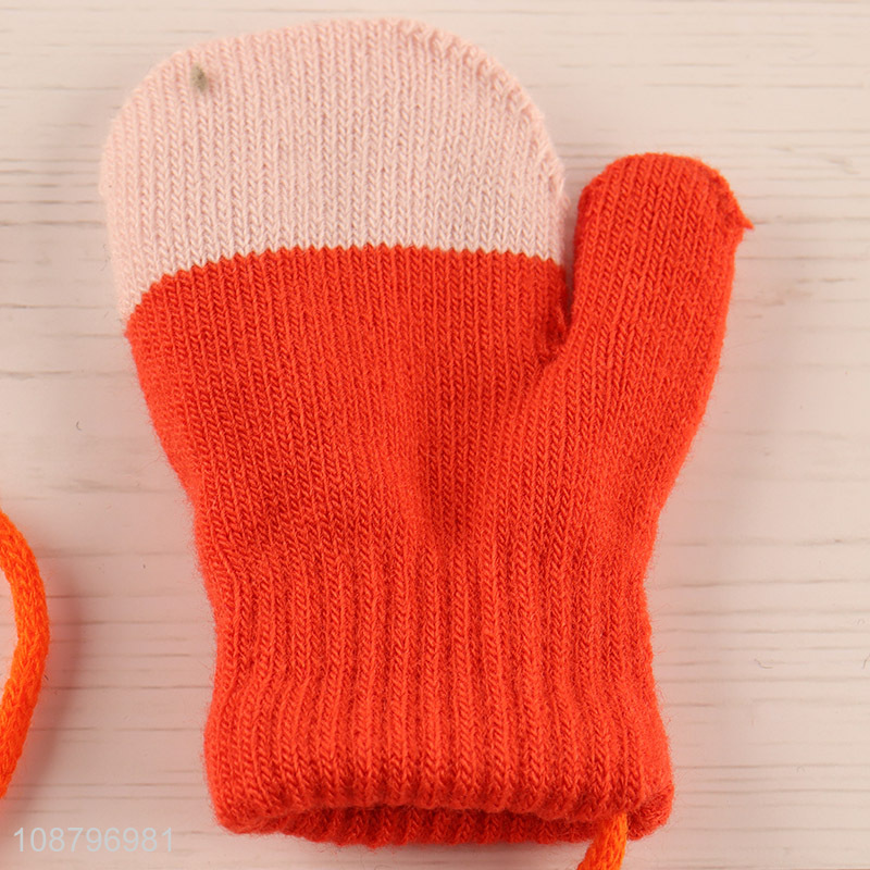 New arrival cartoon kids winter mitten hanging neck gloves