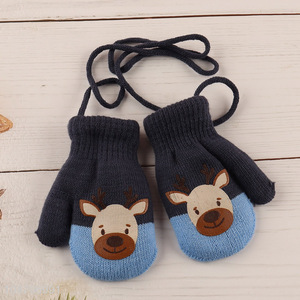 High quality cartoon kids <em>winter</em> mitten hanging neck <em>gloves</em>