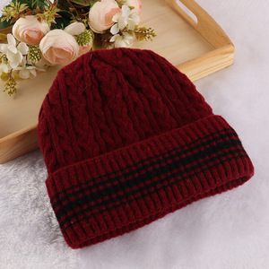 Factory price women's <em>winter</em> <em>warm</em> beanie skull cap cuffed <em>hat</em>