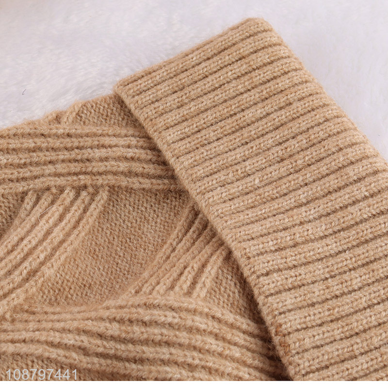 Hot selling winter hat cuffed beanie knitted cap for women